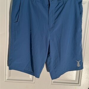 Men's Blue Flat Front Shorts